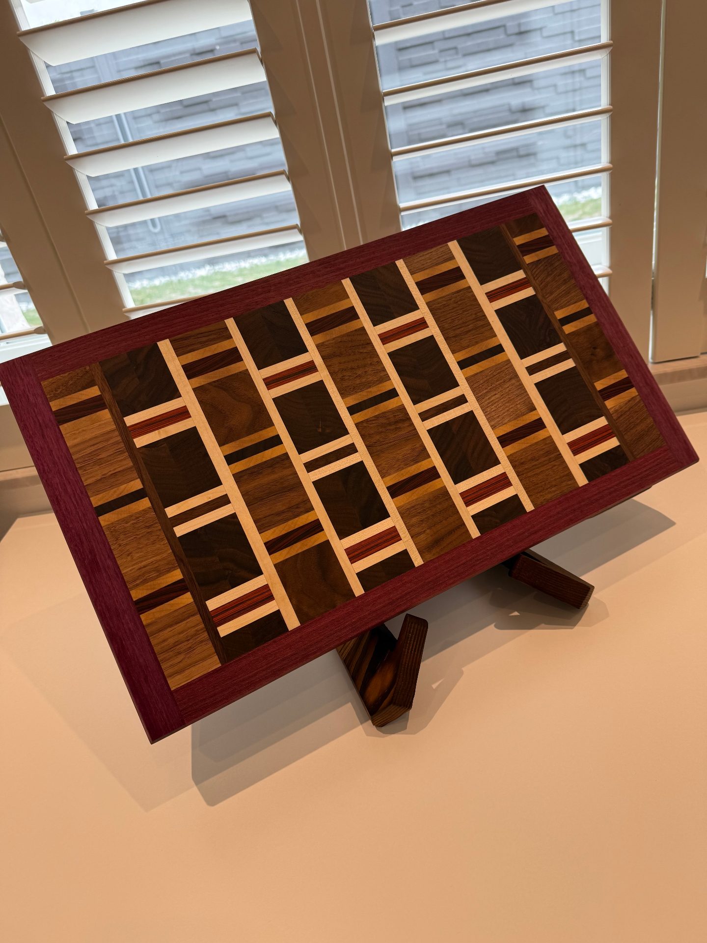 Schneideboard — Nuss · Amaranth · Ahorn · Santos Palisander