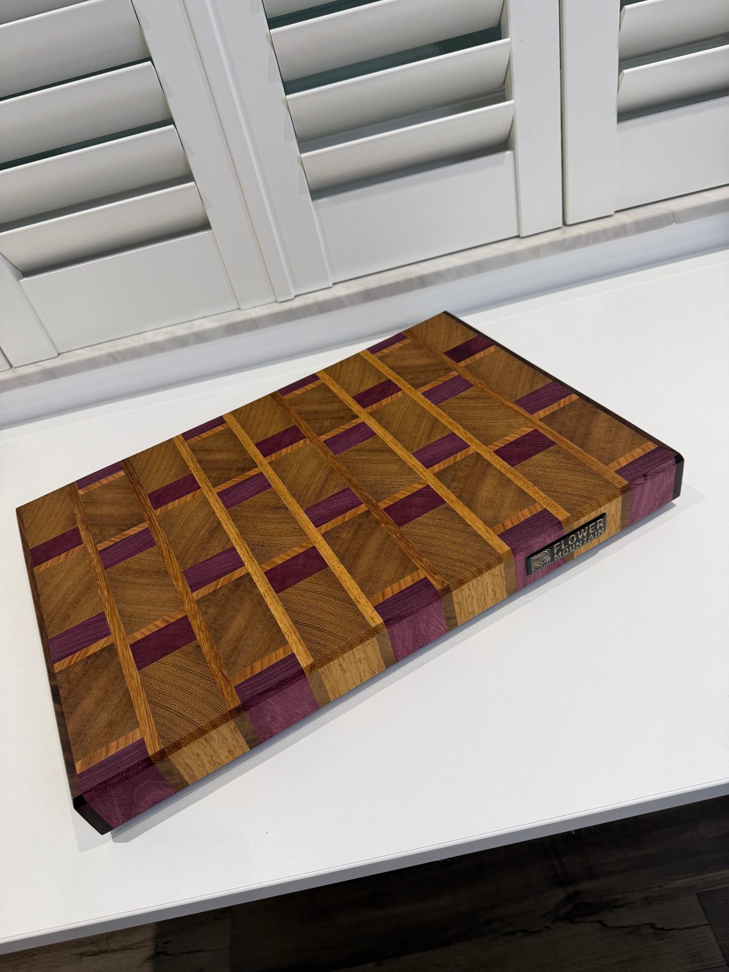 XL-Schneideboard — Kirsche · Nuss · Amaranth · Kambala