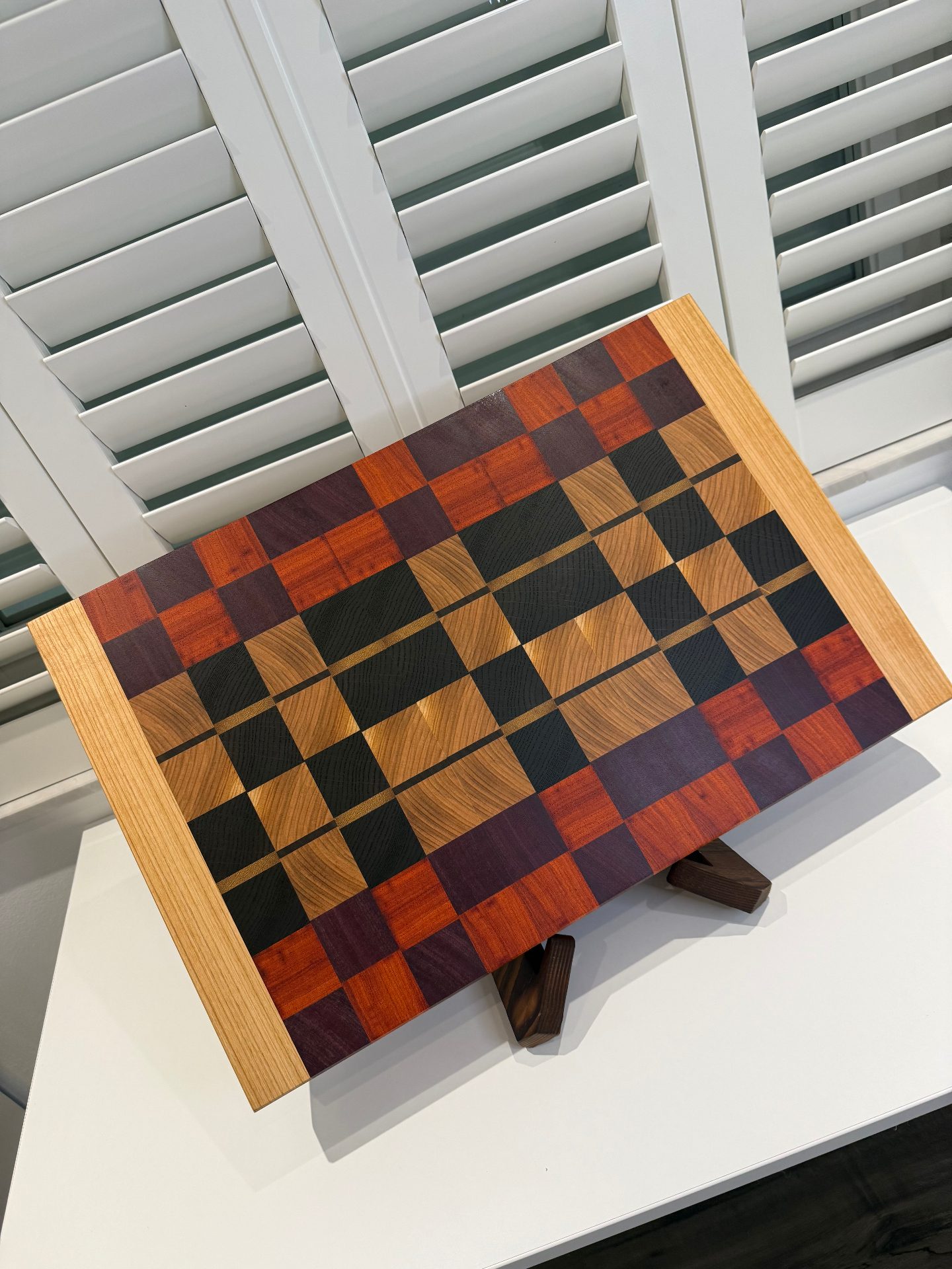 Master Schneideboard — Kirsche · Nuss · Amaranth · Räuchereiche · Padouk