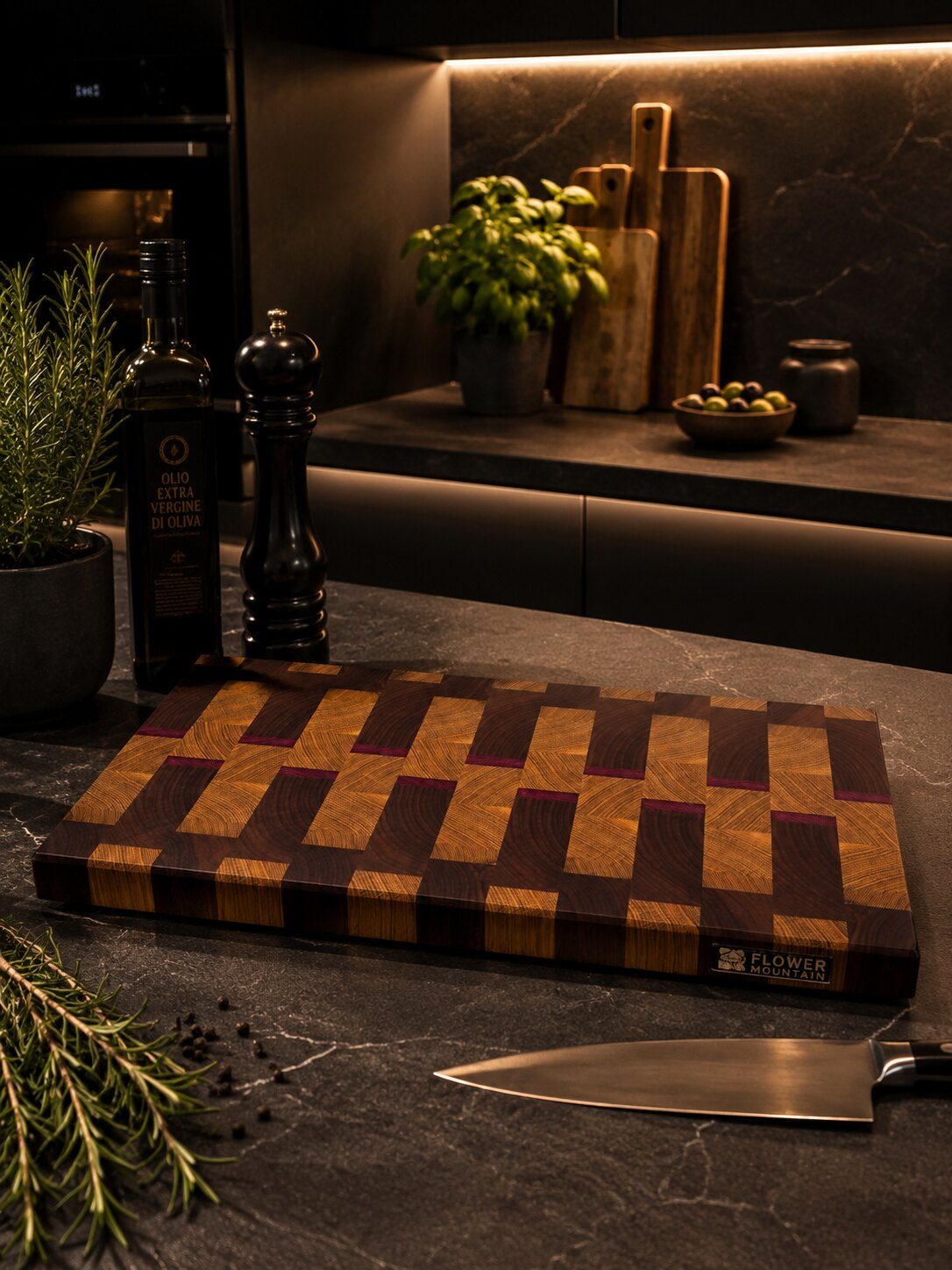 Master Schneideboard — Kambala · Nuss · Amaranth
