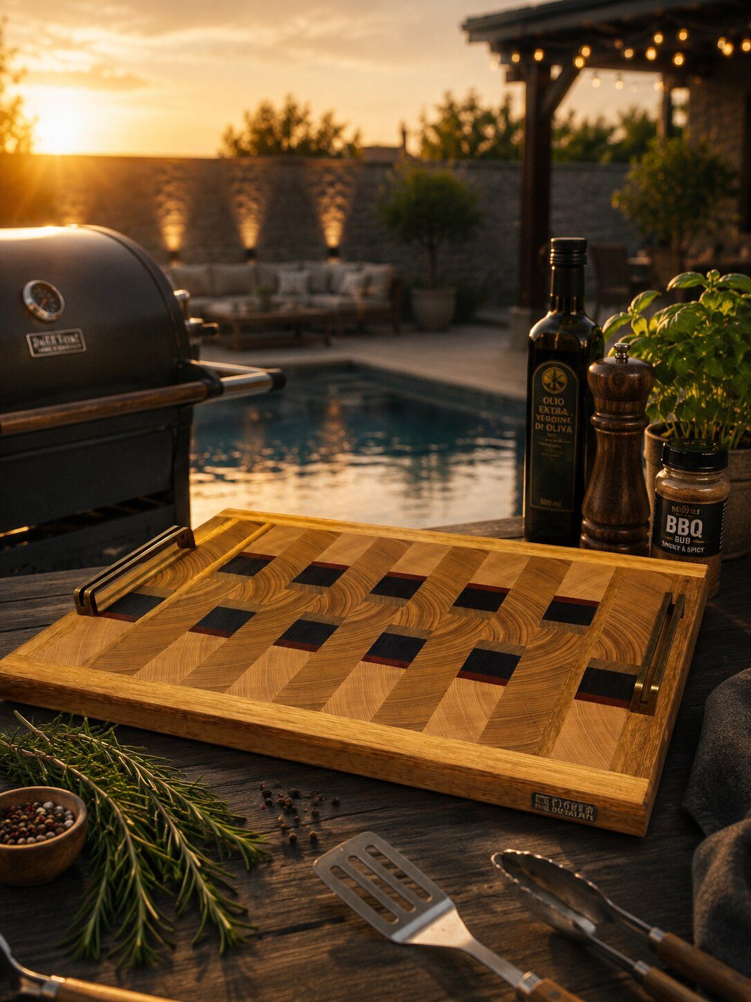 Master Barbecue Plate — Kirsche · Kambala · Räuchereiche · Amaranth