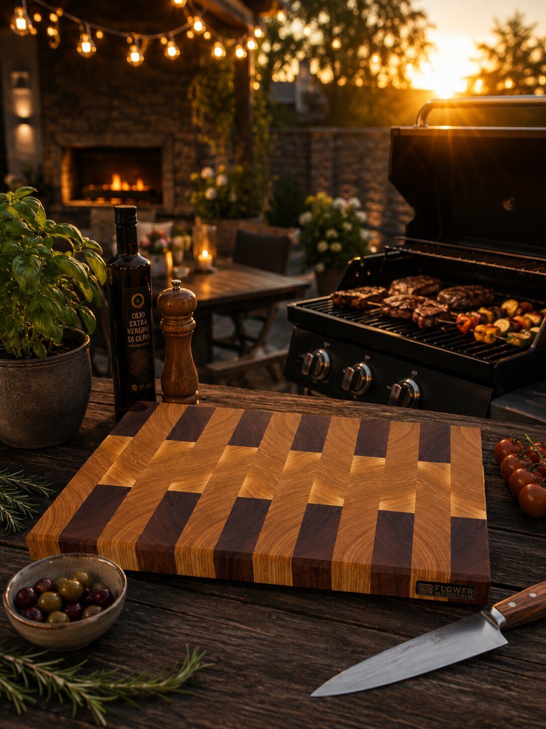 XXL Schneideboard — Kirsche · Nuss