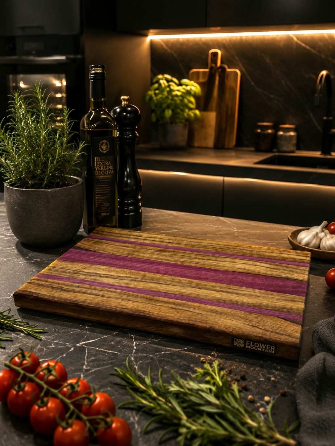 XXL Schneideboard Längsholz — Black Limba · Amaranth