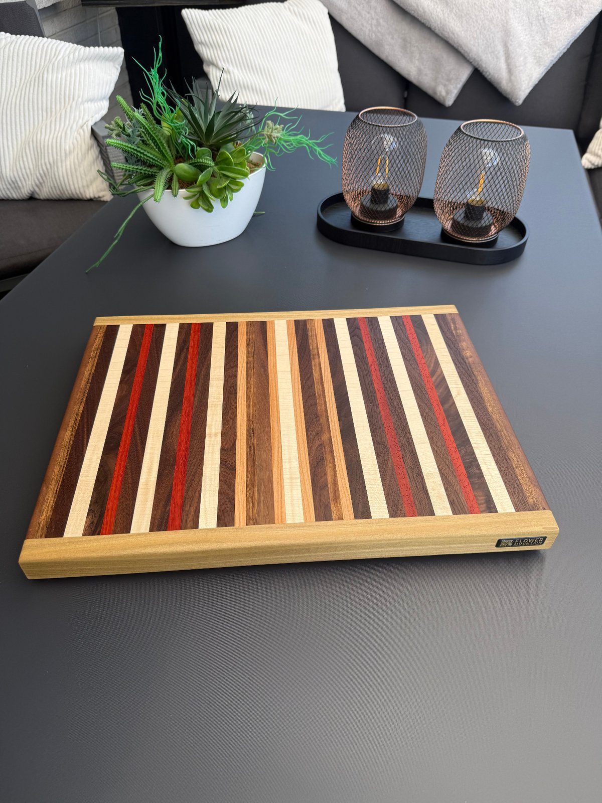 XXL-Schneideboard „Harlekin" — Ahorn · Nuss