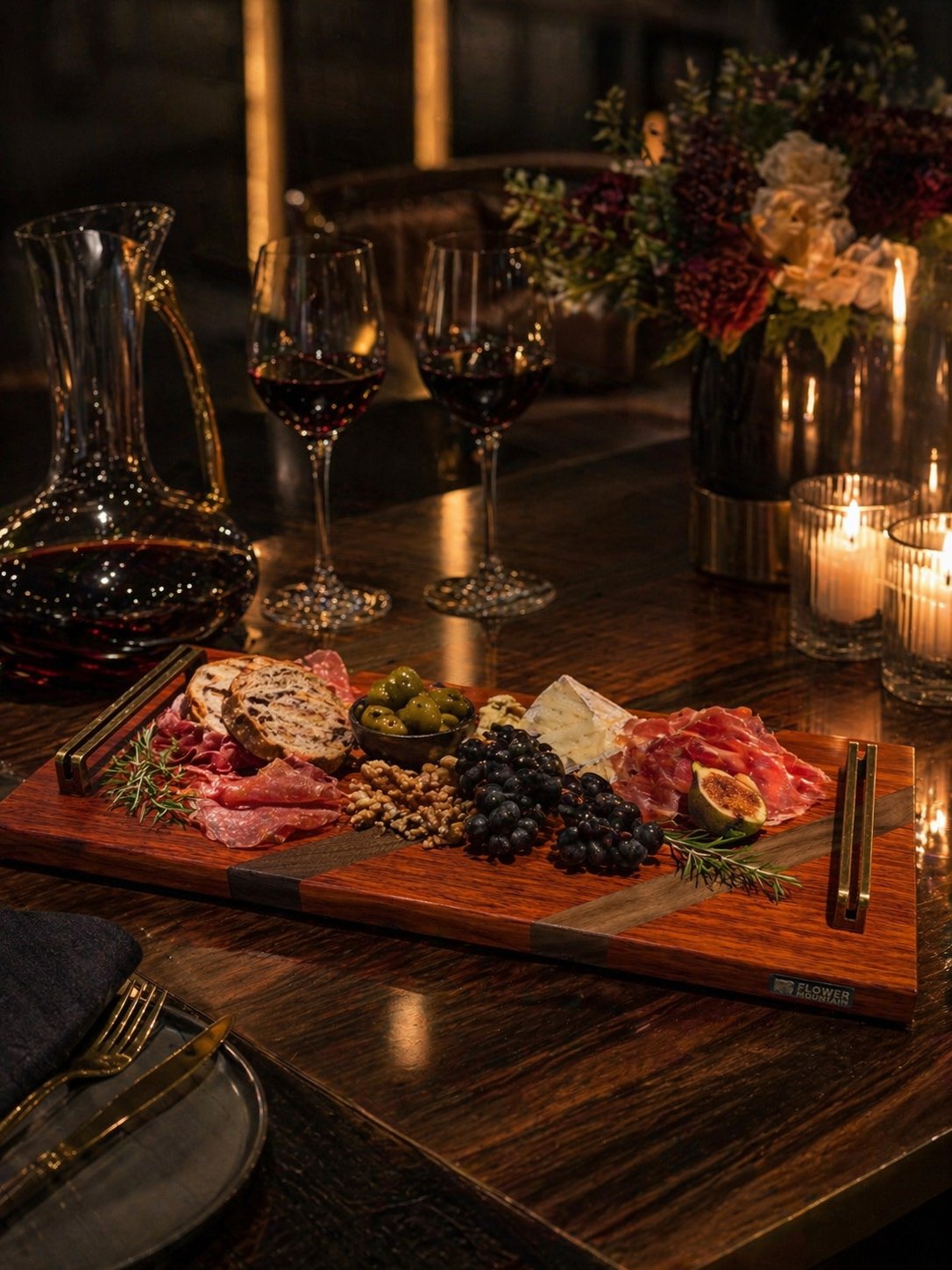 Stirnholz-Maserung eines Boards im Detail